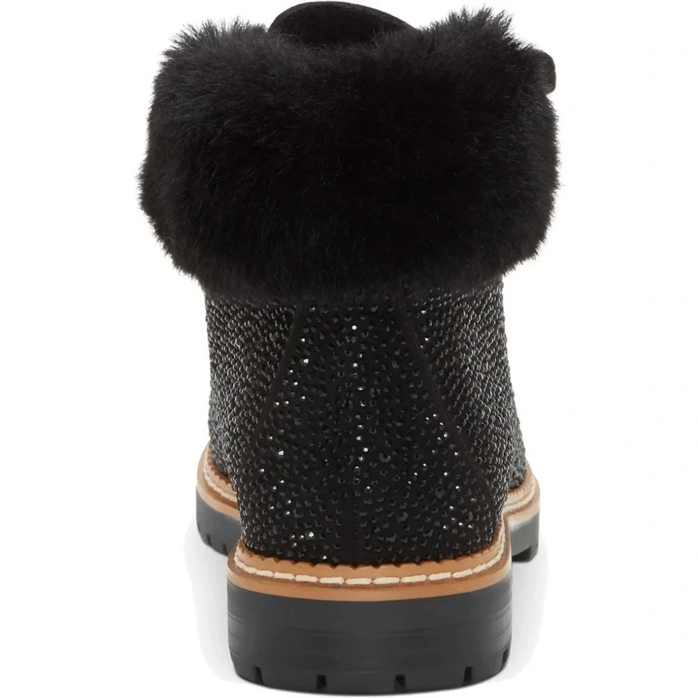 INC INTERNATIONAL CONCEPTS PRAVALE BLING FUR HIKING ANKLE BOOTS SIZE 7.5 ✨